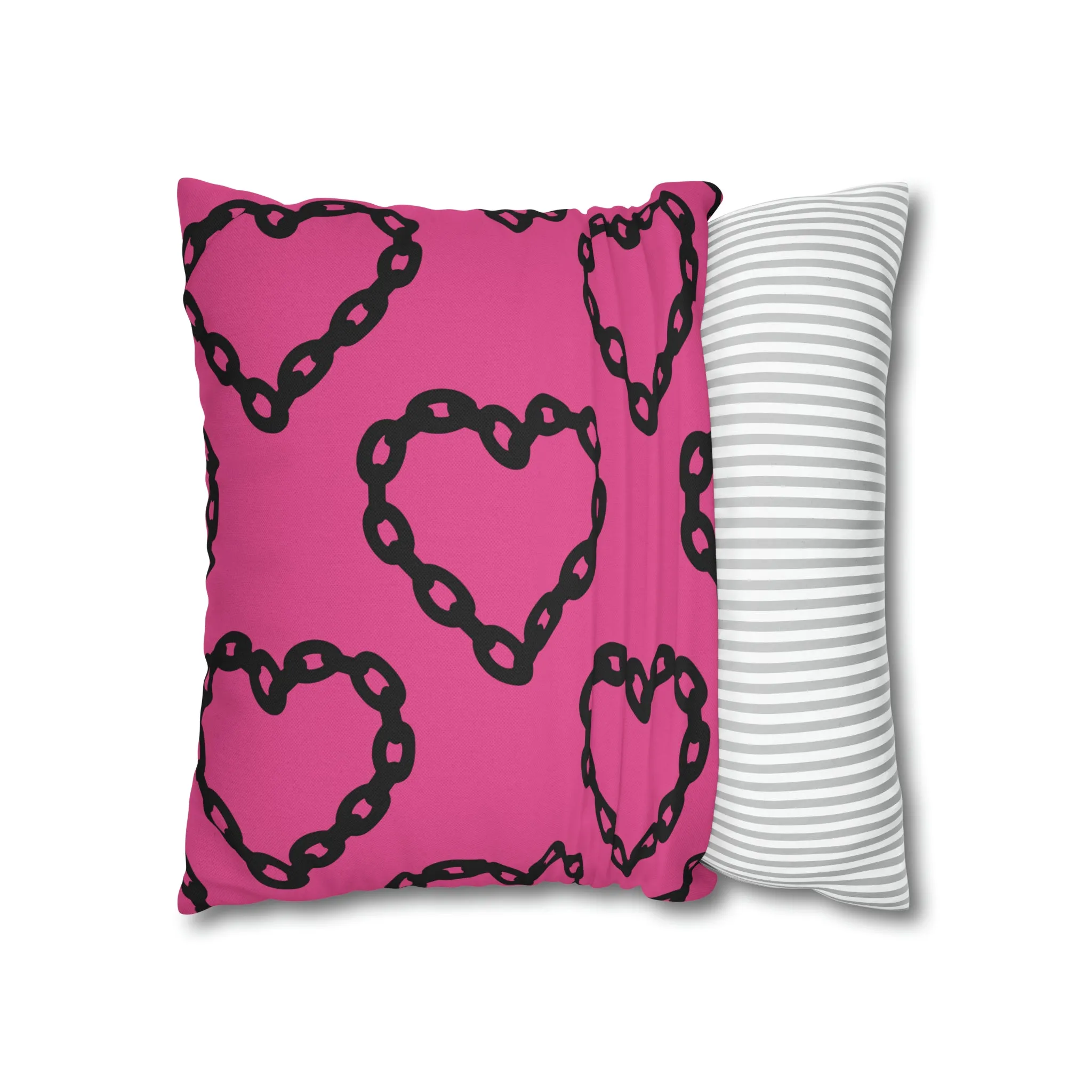 Heart with Chains Pillow Cover, Trendy Pillow Cover, College Pillow Cover