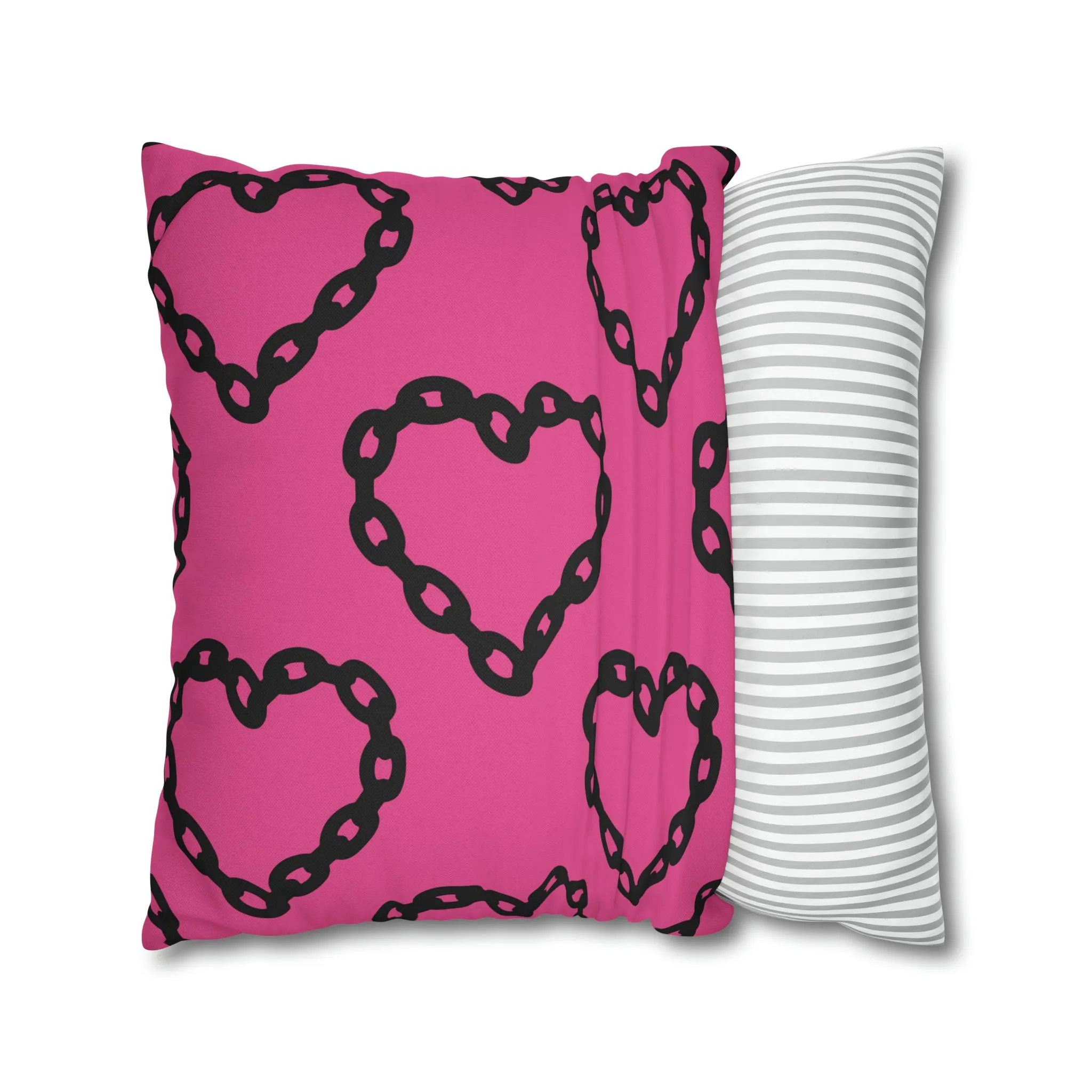 Heart with Chains Pillow Cover, Trendy Pillow Cover, College Pillow Cover