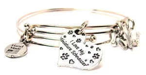 I Love My Miniature Schnauzer Heart Expandable Bangle Bracelet Set