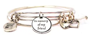 In Memory Of My Friend Expandable Bangle Bracelet Set