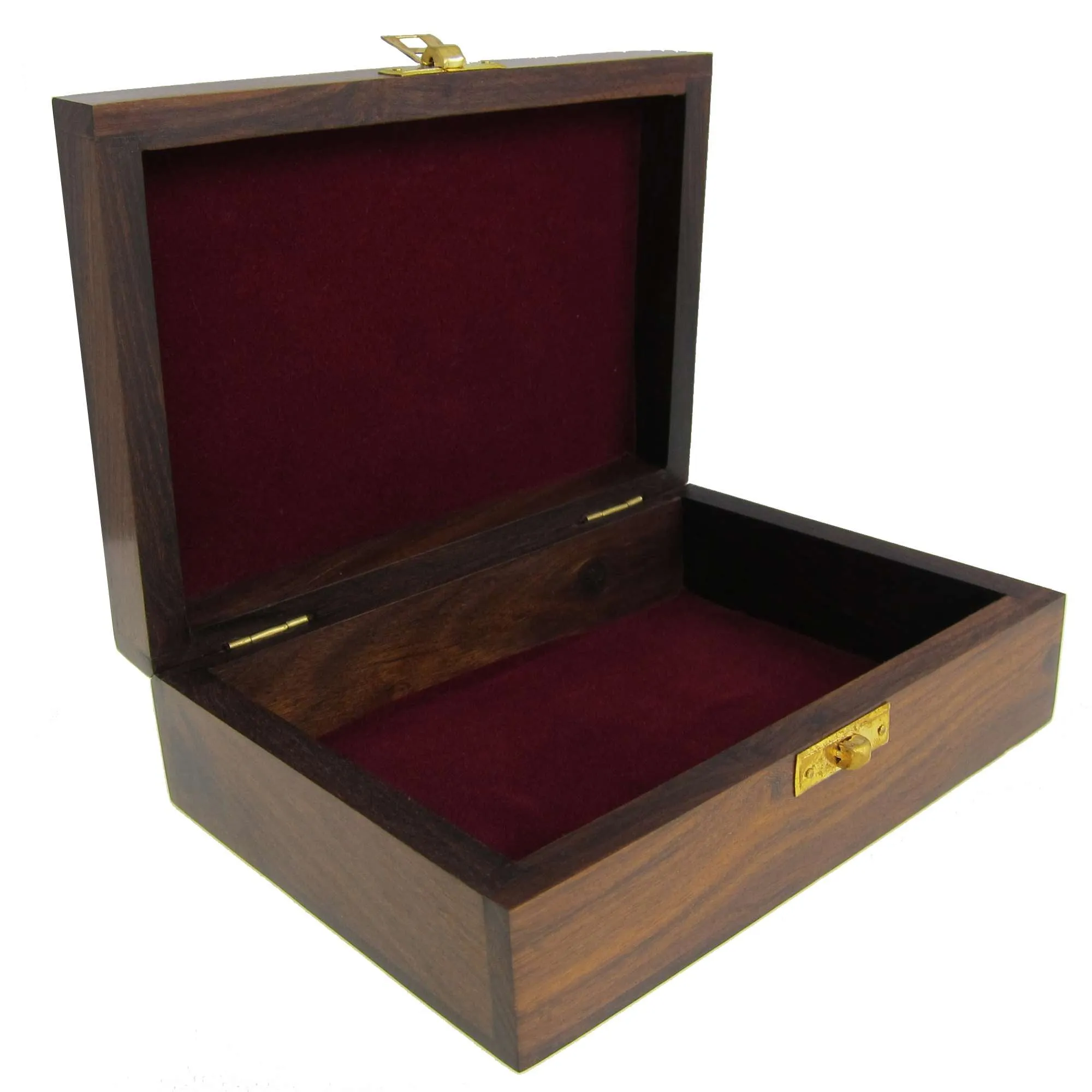 Indian Jewelry Holder - 7 x 5 x 2.3 Inch Large Wood Box - Jewelry Boxes for Bracelet - Gift for Mom