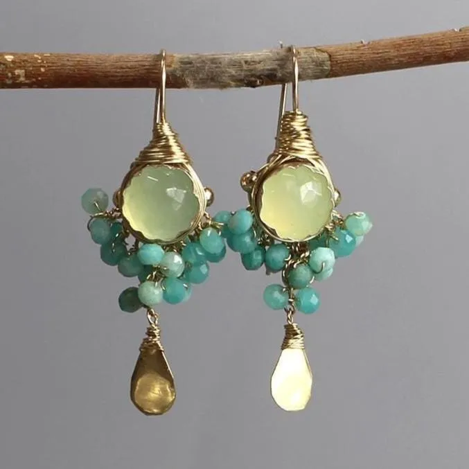 Jade Amazonite Goddess Earrings