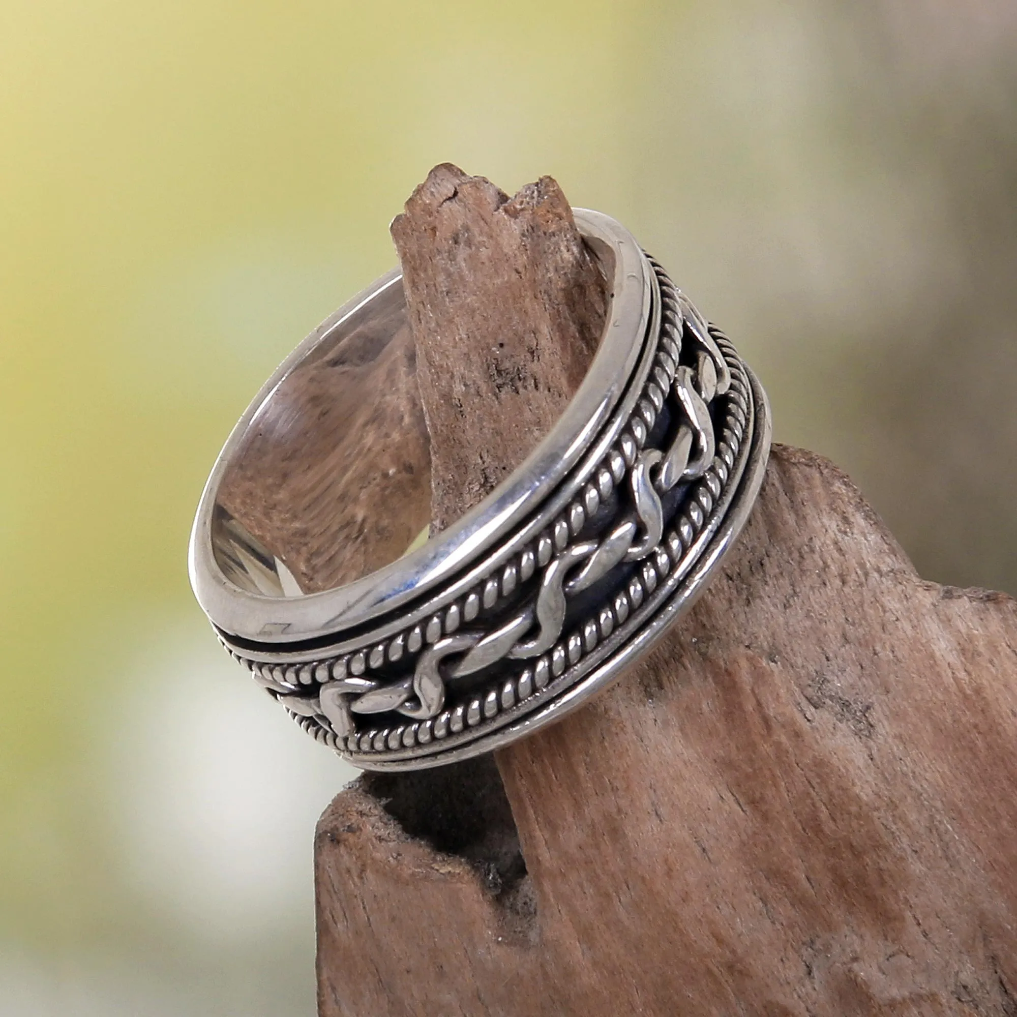 Knots Artisan Jewelry Sterling Silver Spinner Ring