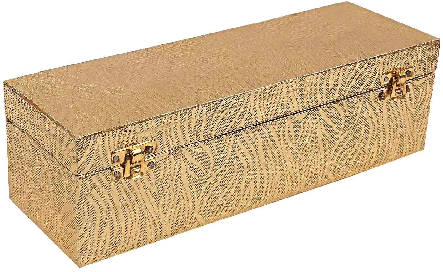 Kuber Industries Wooden One Rod Bangle Storage Box (Gold) -CTKTC08705