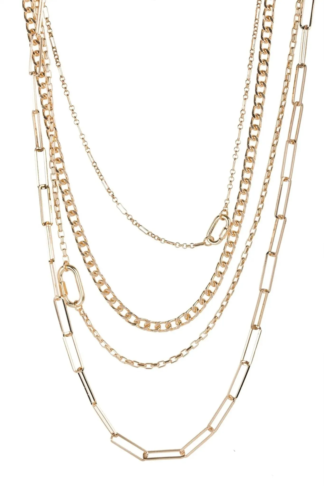 Layered Gold Chain Multi Necklace