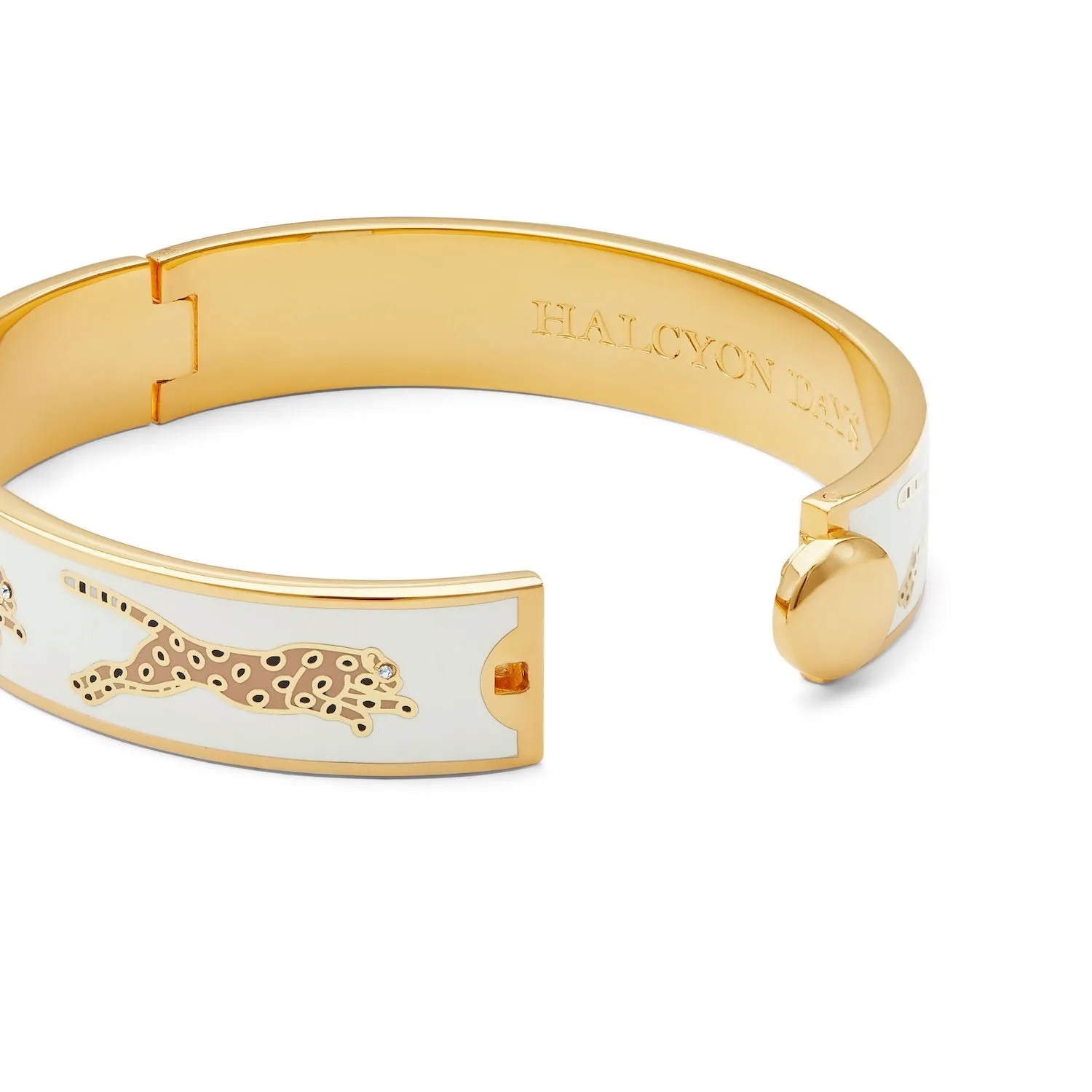 Leopard Cream & Gold Bangle