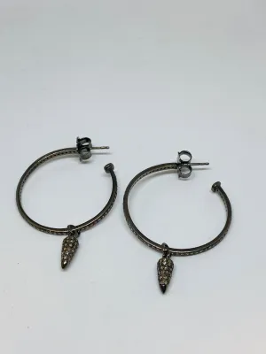 Nathan & Moe Diamond Pave Hoops with Removable Spike Earrings