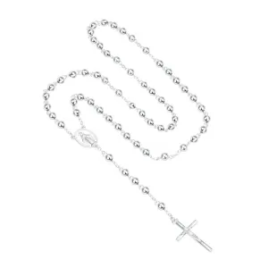 NEW Silver Plated Catholic Virgen de Guadalupe 6mm beads Rosary Necklace Jewelry Jesus Crucifix Cross Pendant