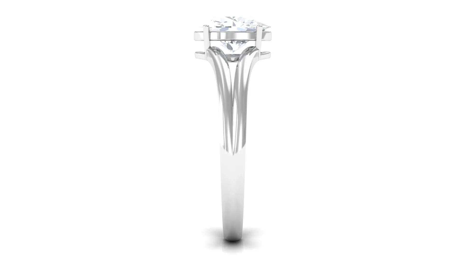 Oval Lab Grown Diamond Solitaire Ring in Split Shank