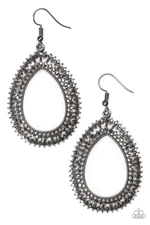 Paparazzi Earring ~ Award Show Sparkle - Black