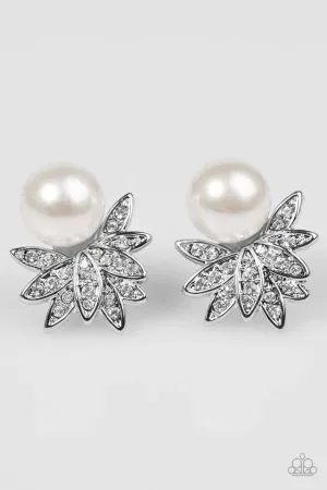 Paparazzi Earring ~ Firework Fiesta - White