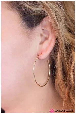 Paparazzi Earring ~ HOOP There It Is - Gold