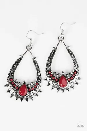 Paparazzi Earring ~ Living The WILDLIFE - Red