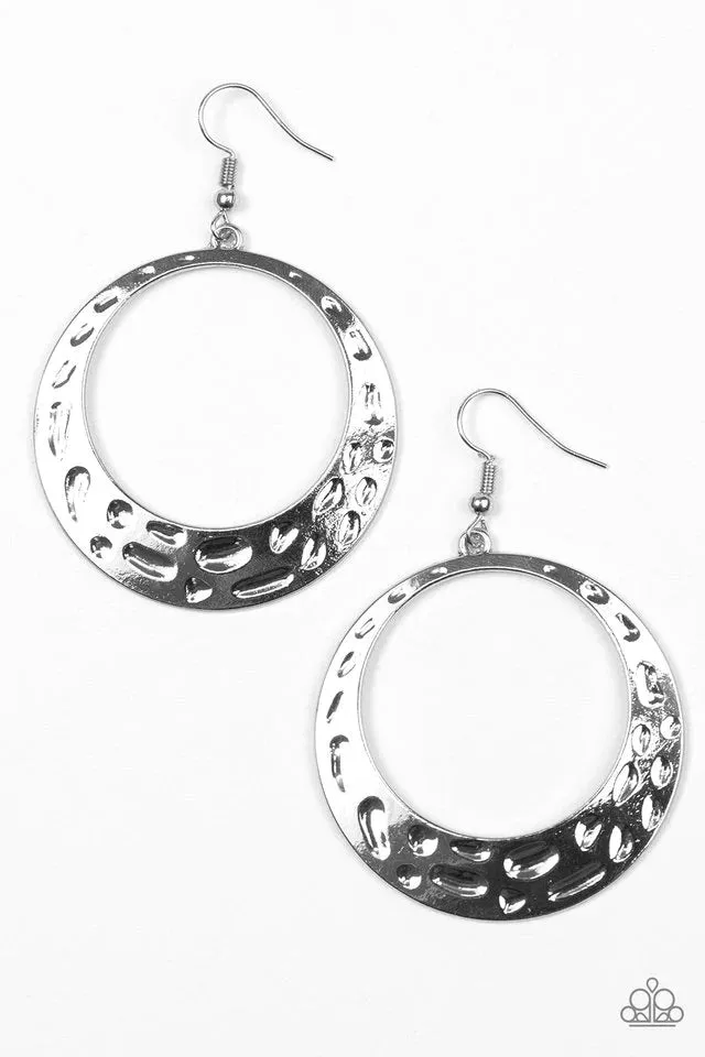 Paparazzi Earring ~ The Right To Be Bright - Silver