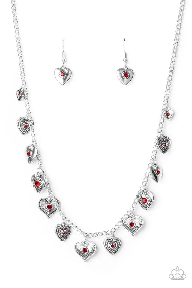 Paparazzi Necklace ~ Lovely Lockets - Red