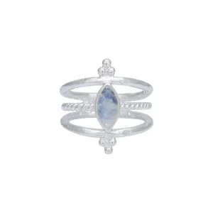 Pixie Sterling Silver Rainbow Moonstone Ring