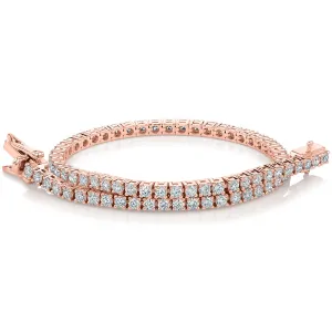 Premium Laboratory Created Diamond, 3 carat TW round brilliant tennis bracelet in 14 carat rose gold