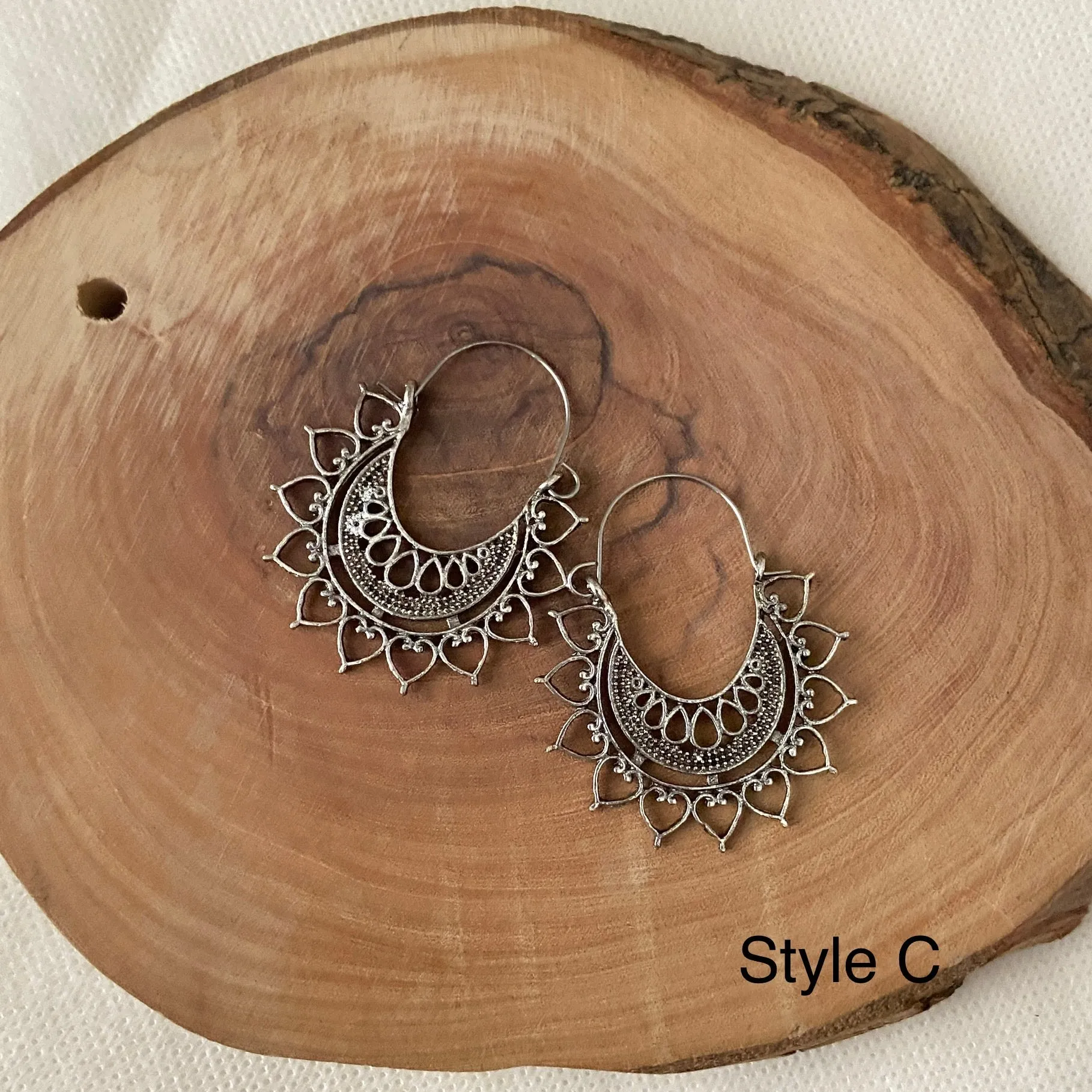 Priya Vintage Metal Earrings - 3 Styles - LAST CHANCE