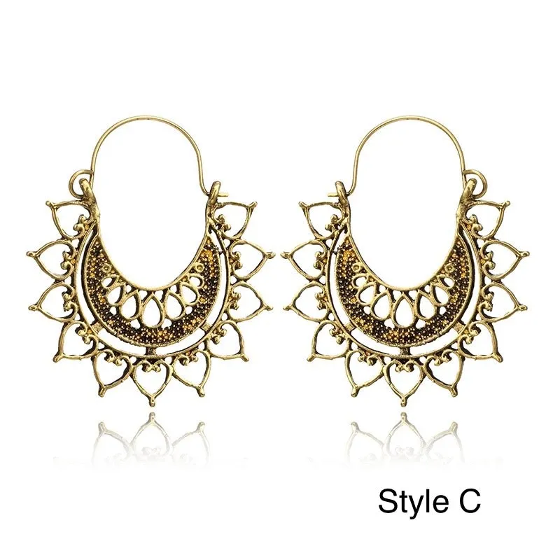 Priya Vintage Metal Earrings - 3 Styles - LAST CHANCE