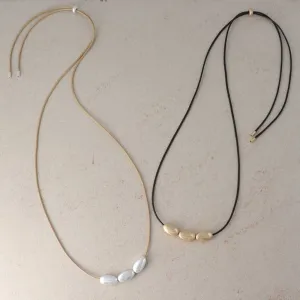 Puffy Triple Bead Cord Necklace