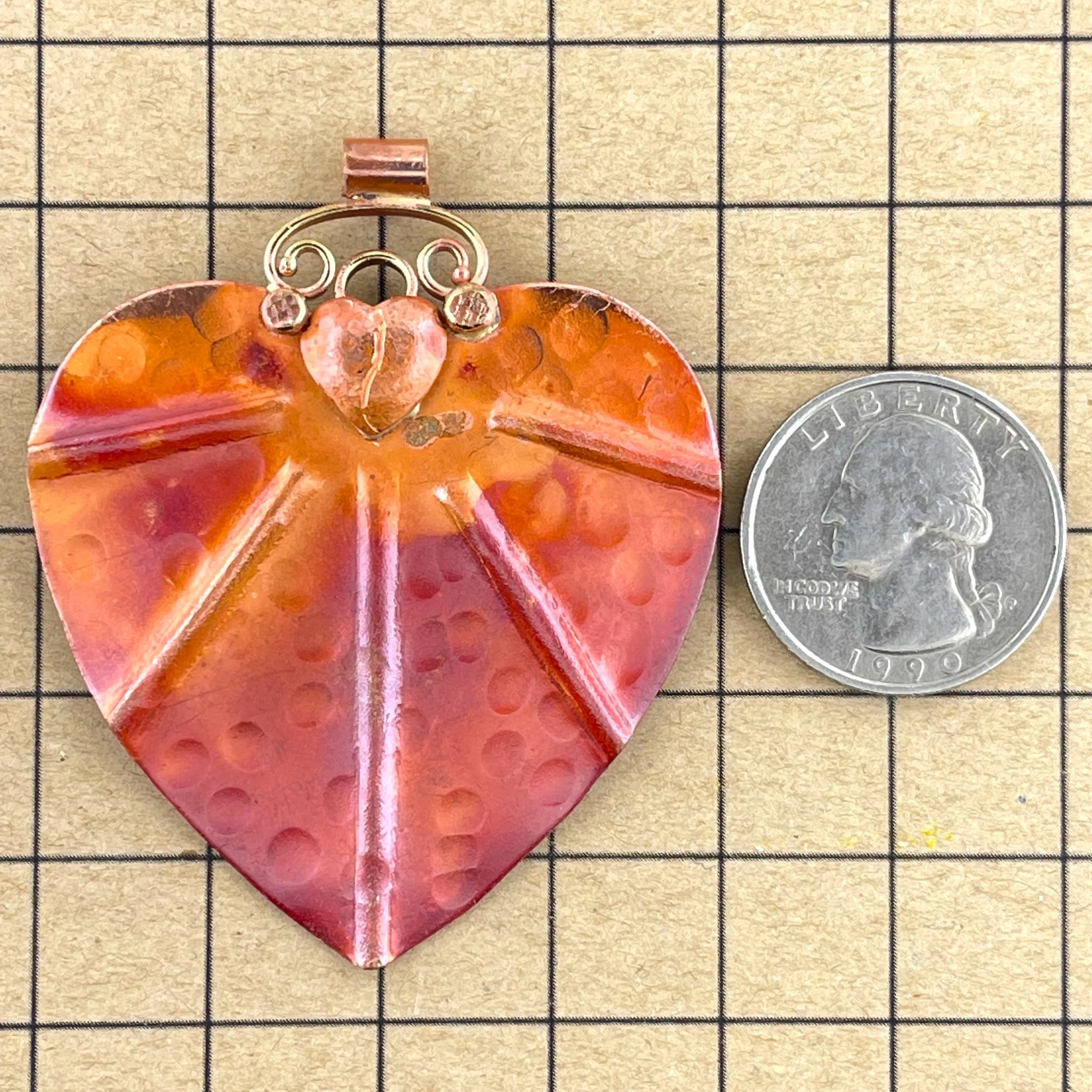 Radiant Copper Heart Pendant for Jewelry Designers