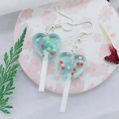 Resin Small Love Lollipop Simple Earrings