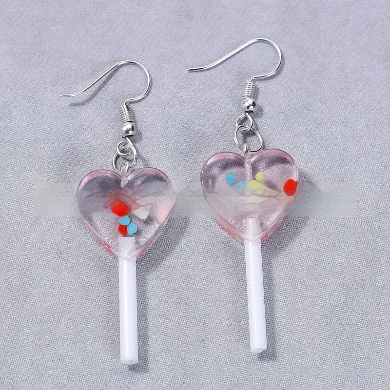 Resin Small Love Lollipop Simple Earrings