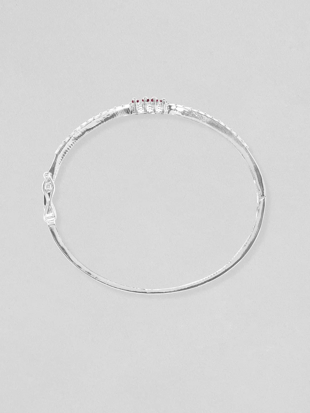 Rubans Rhodium plated Zirconia studded minimal bracelet