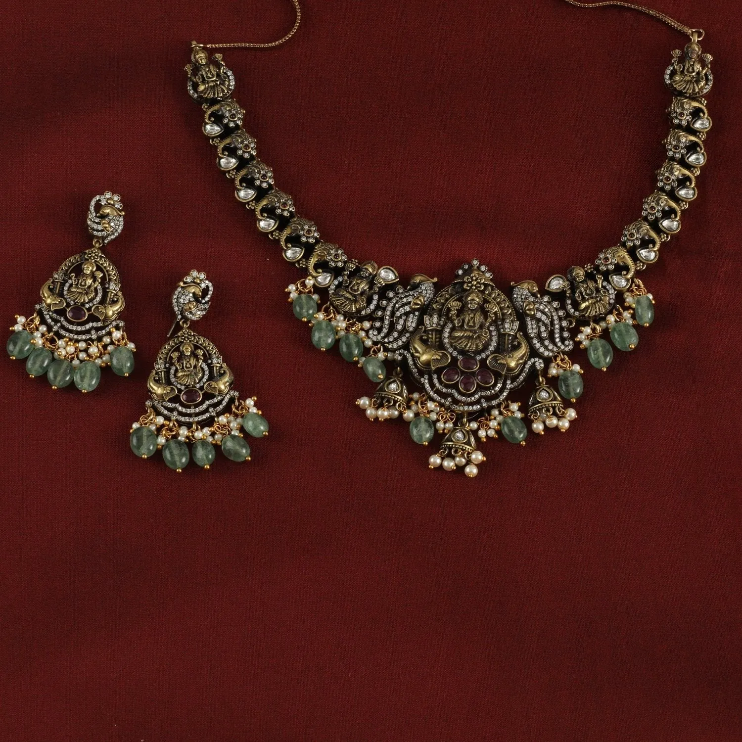 Sarvani Laxmi Temple Necklace Set