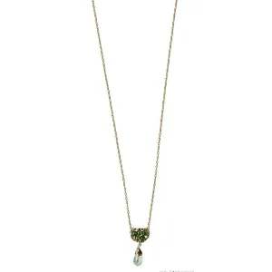 Scallop Necklace 4620 with Green Jade and Aquamarine by Michelle Pressler Jewelry