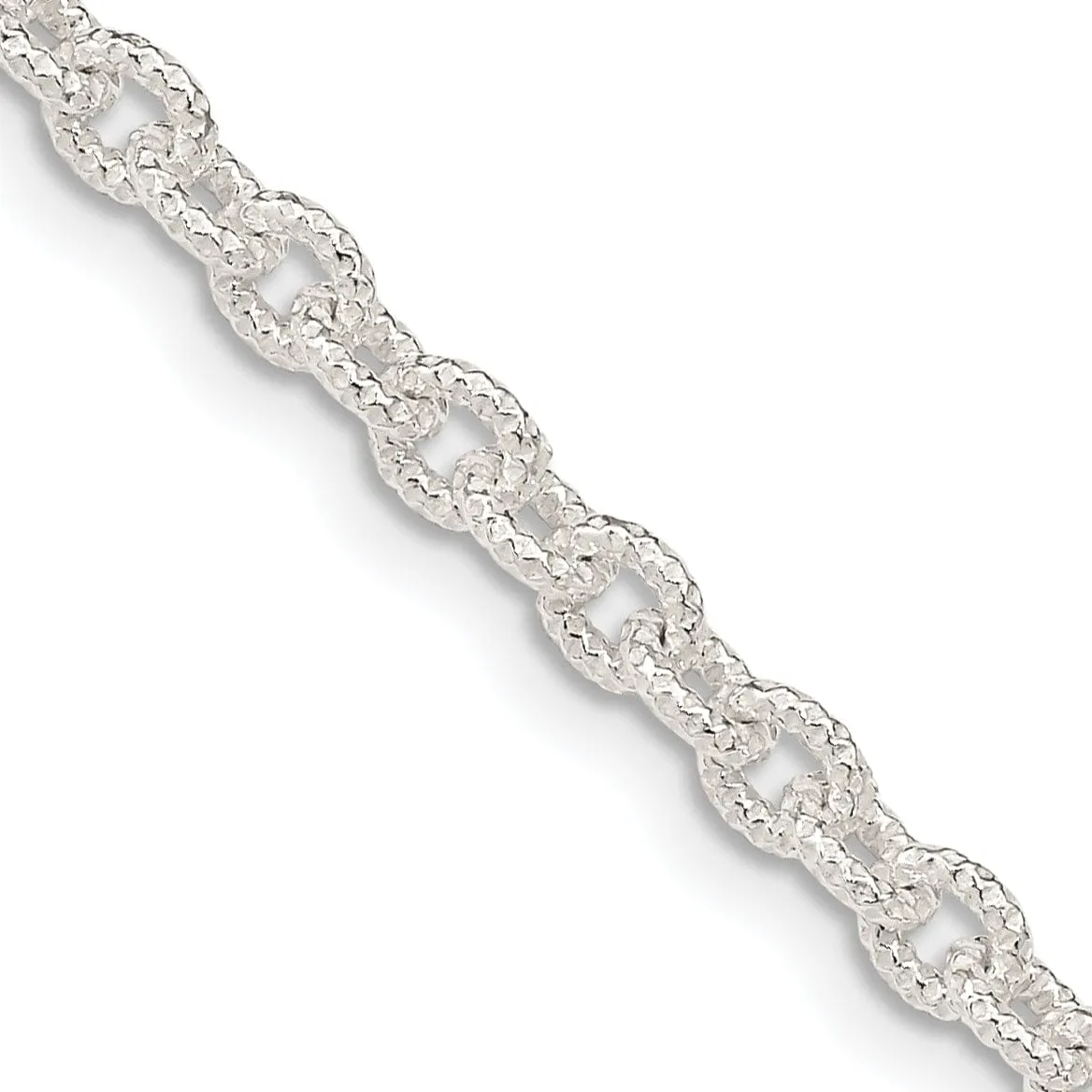 Silver Polished 3.50-mm Fancy Rolo Chain