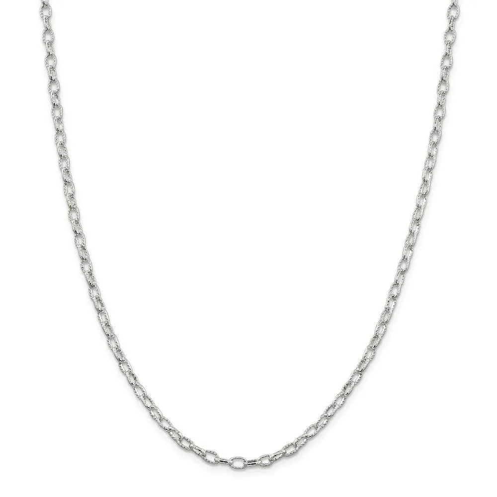 Silver Polished 3.50-mm Fancy Rolo Chain