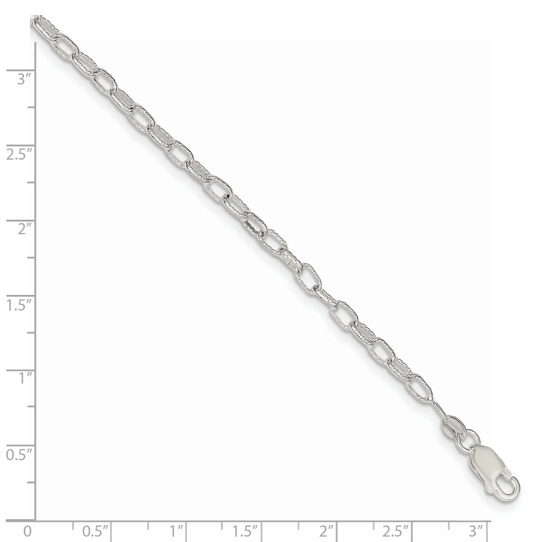 Silver Polished 3.50-mm Fancy Rolo Chain