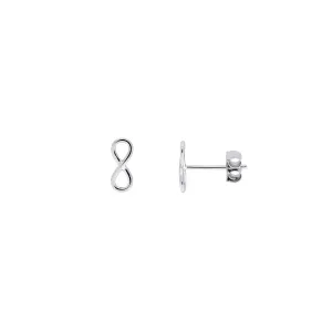 Silver Simple Infinity Stud Earrings