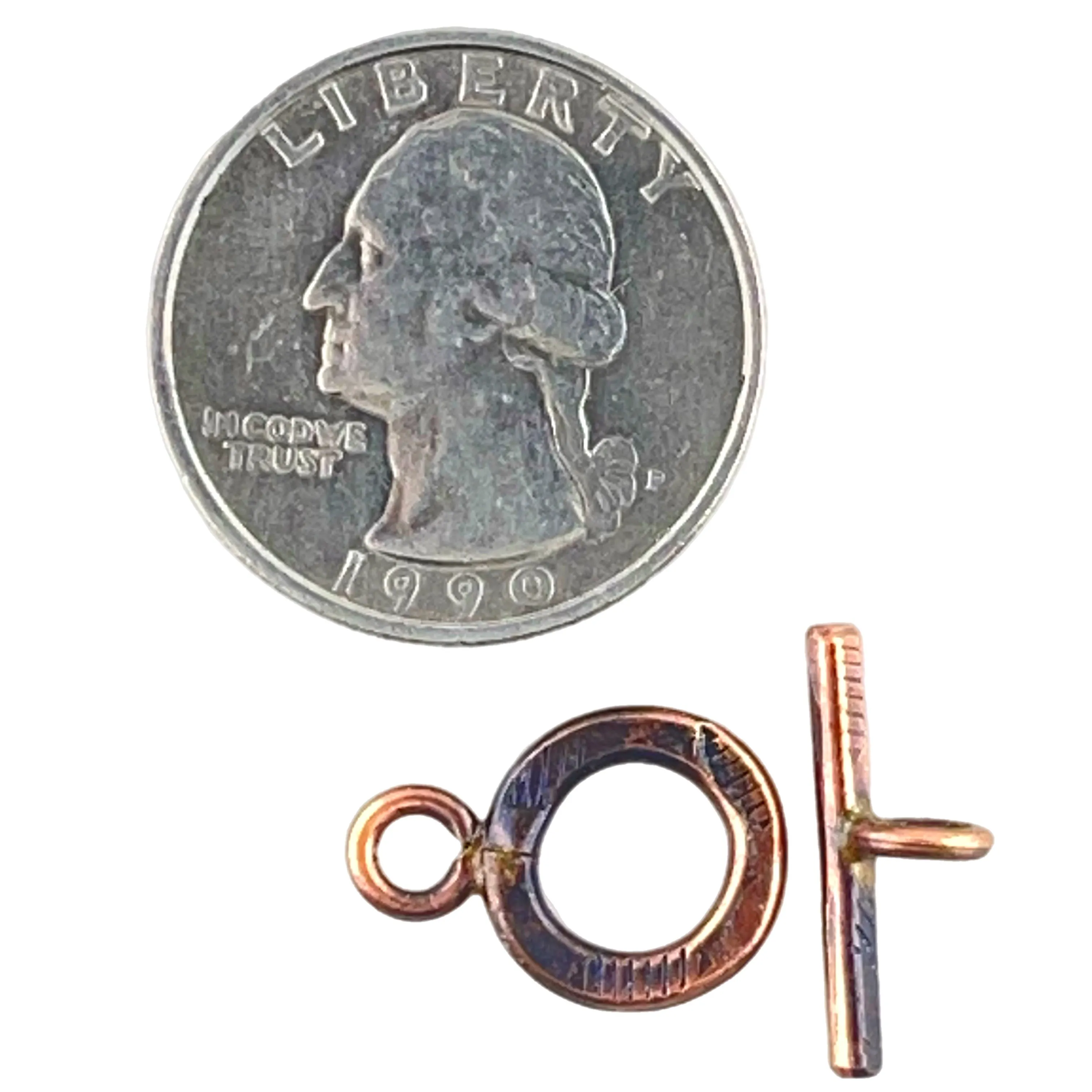 Small Antiqued Copper Toggle Closure