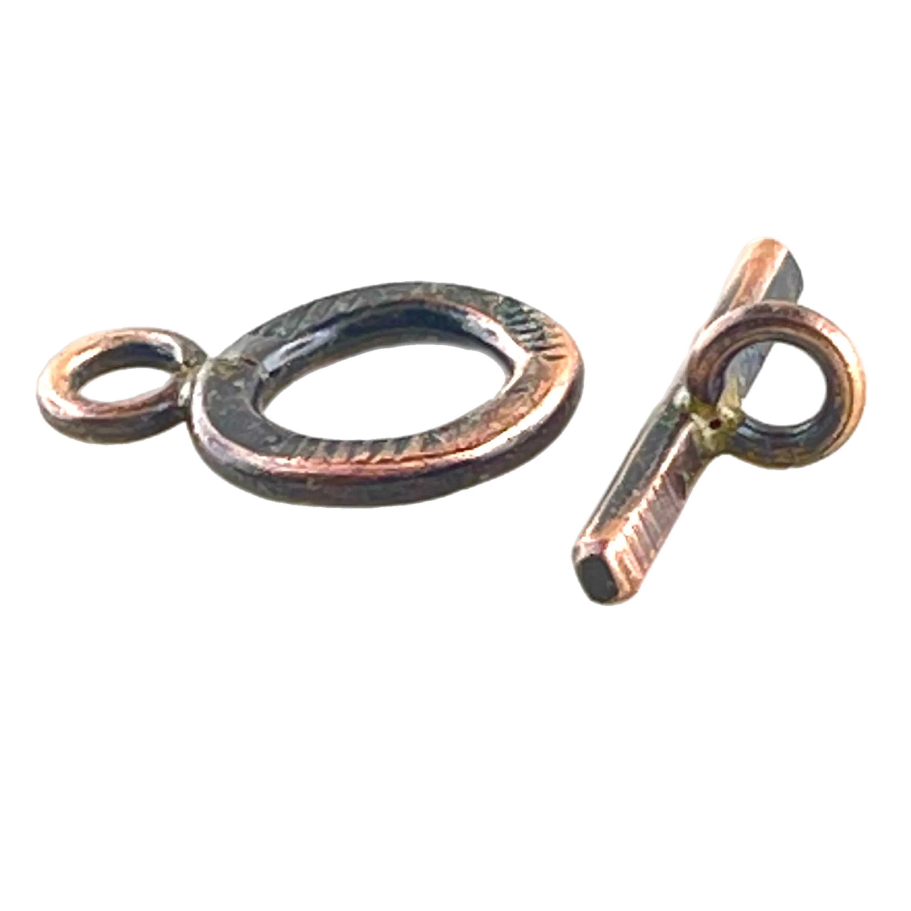 Small Antiqued Copper Toggle Closure