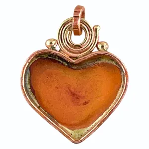 Small Heart Bezel with Spiral Bale Pendant for Necklace or Earrings