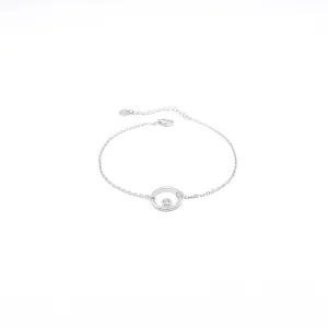 Small Zircon Circle Silver Bracelet