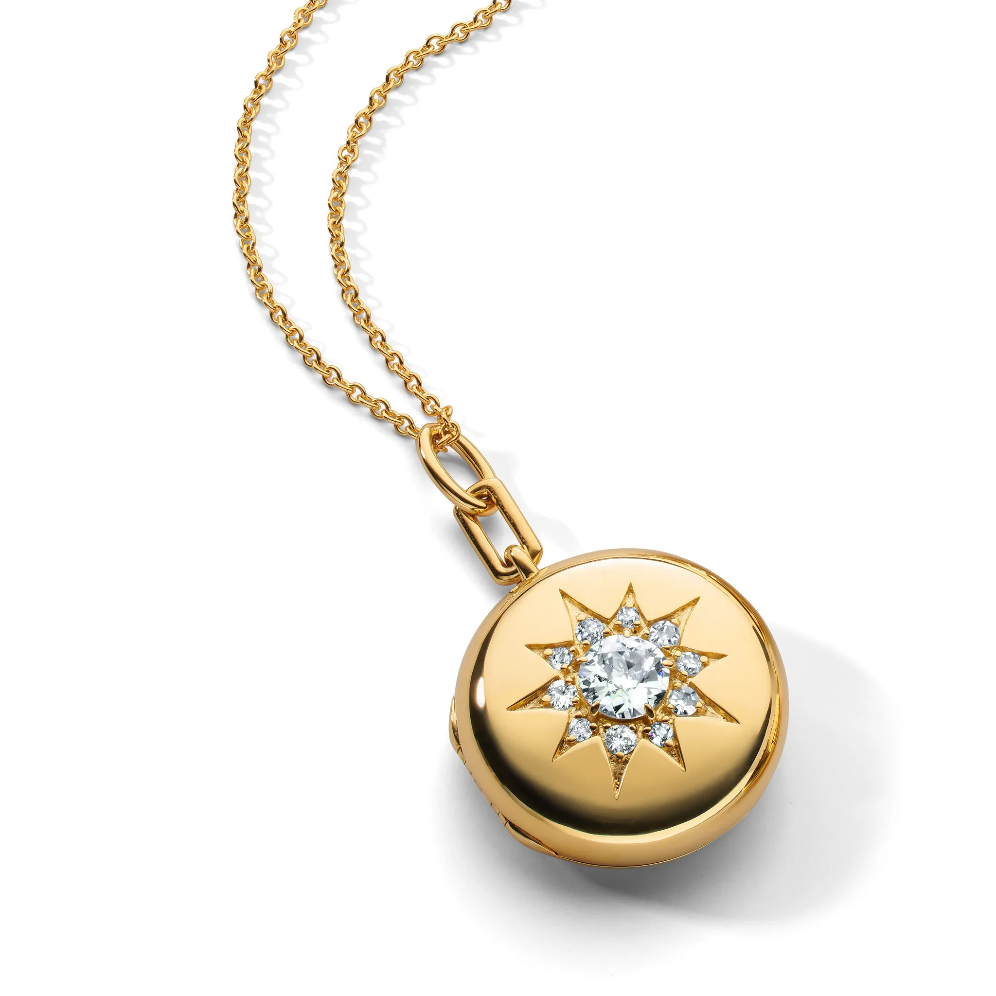 Special Edition Round Locket with Vintage Diamond Starburst