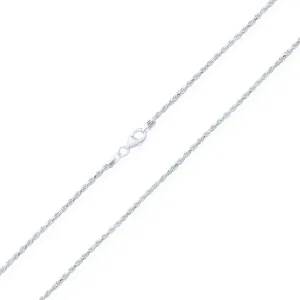 Sterling Silver Diamond Cut Rope Chain Necklace Italian Made 16-24 Inch