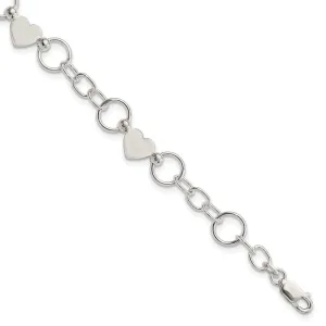 Sterling Silver Heart Bracelet