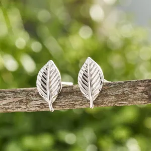 Sterling Silver Little Leaf Studs