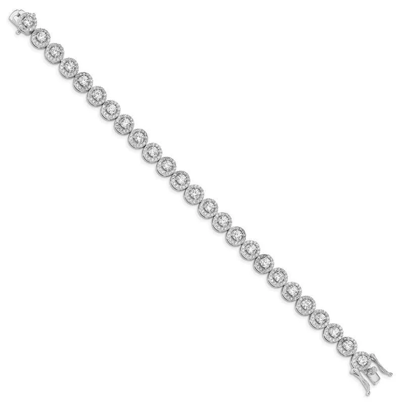 Sterling Silver Rhodium-plated CZ Tennis 7.5 inch Bracelet