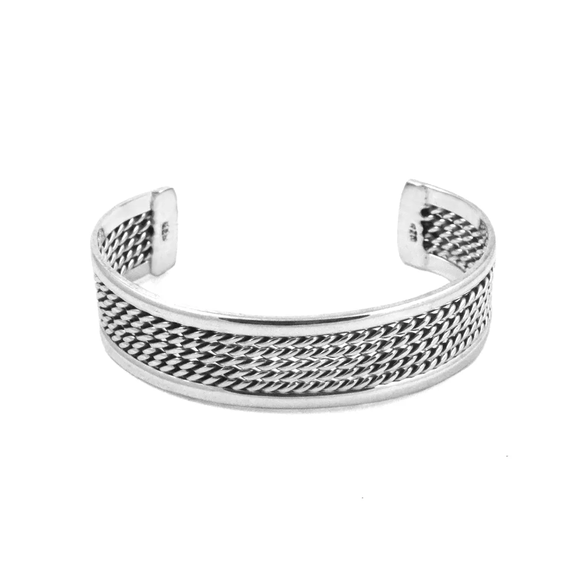 Sterling Silver Rope Twist Cuff Bracelet