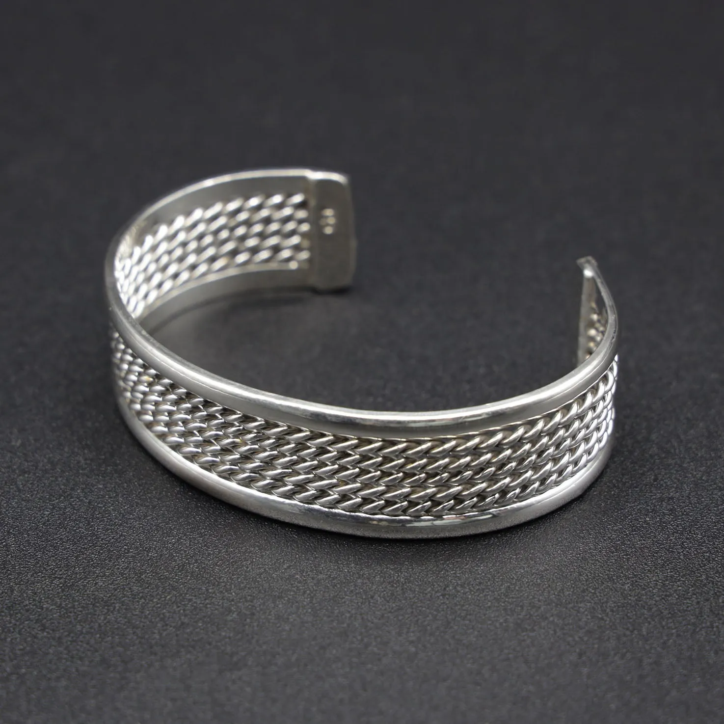 Sterling Silver Rope Twist Cuff Bracelet