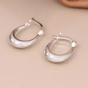 Sterling Silver Simple Hinged Hoop Earrings