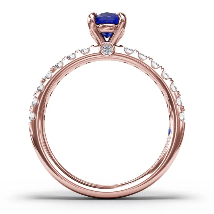 Striking Solitaire Sapphire And Diamond Ring