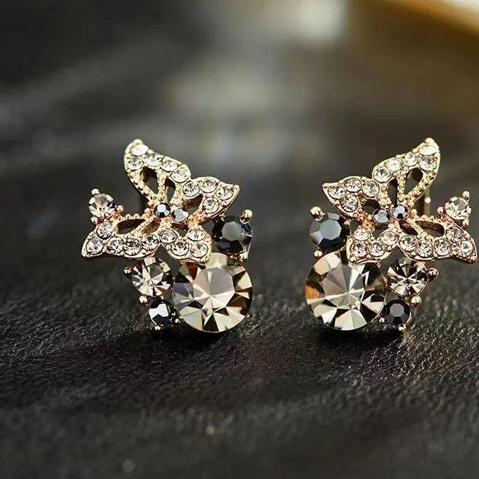 Super Fairy Vintage Simple Temperament Butterfly Earrings Ear Stud