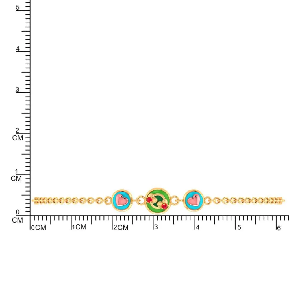 Three Distinct Heart-shaped Patterns On A 22-karat Gold Bracelet