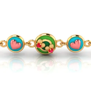 Three Distinct Heart-shaped Patterns On A 22-karat Gold Bracelet